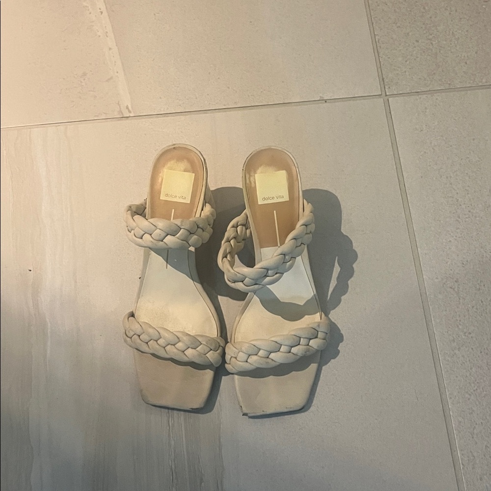 Dolce Vita Cream Braided Slide Sandals